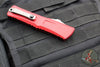 Microtech Combat Troodon Gen III OTF Knife- Double Edge- Red Handle- Apocalyptic Blade 1142-10 APRD Gen III