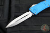Microtech Combat Troodon Gen III OTF Knife- Double Edge- Blue Handle- Stonewash Blade 1142-10 BL Gen III