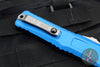 Microtech Combat Troodon Gen III OTF Knife- Double Edge- Blue Handle- Stonewash Blade 1142-10 BL Gen III