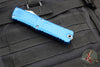 Microtech Combat Troodon Gen III OTF Knife- Double Edge- Blue Handle- Stonewash Blade 1142-10 BL Gen III