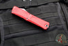 Microtech Combat Troodon Gen III OTF Knife- Double Edge- Red Handle- Apocalyptic Part Serrated Blade 1142-11 APRD Gen III