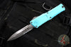 Microtech Combat Troodon Gen III OTF Knife- Double Edge- Turquoise Handle- Apocalyptic Part Serrated Blade 1142-11 APTQ Gen III