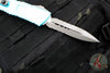 Microtech Combat Troodon Gen III OTF Knife- Double Edge- Turquoise Handle- Apocalyptic Part Serrated Blade 1142-11 APTQ Gen III