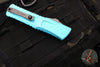 Microtech Combat Troodon Gen III OTF Knife- Double Edge- Turquoise Handle- Apocalyptic Part Serrated Blade 1142-11 APTQ Gen III