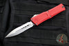 Microtech Combat Troodon Gen III OTF Knife- Double Edge- Red Handle- Stonewash Part Serrated Blade 1142-11 RD Gen III