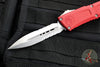 Microtech Combat Troodon Gen III OTF Knife- Double Edge- Red Handle- Stonewash Part Serrated Blade 1142-11 RD Gen III