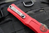 Microtech Combat Troodon Gen III OTF Knife- Double Edge- Red Handle- Apocalyptic Full Serrated Blade 1142-12 APRD Gen III
