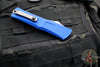 Microtech Combat Troodon Gen III OTF Knife- Double Edge- Navy Blue Handle- Stonewash Full Serrated Blade 1142-12 NA Gen III