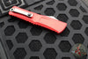 Microtech Combat Troodon Gen III OTF Knife- Double Edge- Red Handle- Stonewash Full Serrated Blade 1142-12 RD Gen III