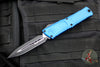 Microtech Combat Troodon Gen III OTF Knife- Double Edge- Blue Handle- Black Plain Edge Blade 1142-1 BL Gen III