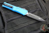 Microtech Combat Troodon Gen III OTF Knife- Double Edge- Blue Handle- Black Plain Edge Blade 1142-1 BL Gen III