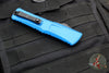 Microtech Combat Troodon Gen III OTF Knife- Double Edge- Blue Handle- Black Plain Edge Blade 1142-1 BL Gen III