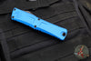 Microtech Combat Troodon Gen III OTF Knife- Double Edge- Blue Handle- Black Plain Edge Blade 1142-1 BL Gen III