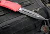 Microtech Combat Troodon Gen III OTF Knife- Double Edge- Red Handle- Black Part Serrated Edge Blade 1142-2 RD Gen III