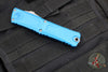 Microtech Combat Troodon Gen III OTF Knife- Single Edge- Blue Handle- Apocalyptic Part Serrated Blade 1143-11 APBL Gen III