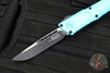 Microtech Combat Troodon Gen III OTF Knife- Single Edge- Turquoise Handle- Black Plain Edge Blade 1143-1 TQ Gen III