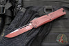 Microtech Combat Troodon Gen III OTF Knife- Single Edge- Weathered Crimson Red Handle And Plain Edge Blade 1143-1 WCM Gen III