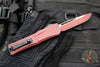 Microtech Combat Troodon Gen III OTF Knife- Single Edge- Weathered Crimson Red Handle And Plain Edge Blade 1143-1 WCM Gen III