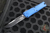 Microtech Combat Troodon Gen III OTF Knife- Single Edge-Navy Blue Handle- Black Part Serrated Edge Blade 1143-2 NA Gen III