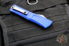 Microtech Combat Troodon Gen III OTF Knife- Tanto Edge- Navy Blue Handle- Stonewash Full Serrated Blade 1144-12 NA Gen III
