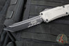 Microtech Combat Troodon Gen III OTF Knife- Tanto Edge- Natural Clear Finished Handle- Black Part Serrated Blade 1144-2 NC Gen III