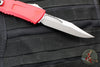 Microtech Combat Troodon Gen III OTF Knife- Bowie Edge- Red Handle- Apocalyptic Plain Edge Blade 1146-10 APRD Gen III