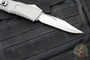 Microtech Combat Troodon Gen III OTF Knife- Bowie Edge- Natural Clear Finished Handle- Stonewash Plain Edge Blade 1146-10 NC Gen III