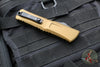 Microtech Combat Troodon Gen III OTF Knife- Bowie Edge- Tan Handle- Black Plain Edge Blade 1146-1 TA Gen III