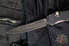 Microtech Halo IV- Single Edge- Marfione Select- Black Handle- Etched Baker Forge Coppermai Damascus Blade 1150-16 MS2