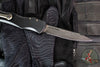 Microtech Halo IV- Single Edge- Marfione Select- Black Handle- Etched Baker Forge Coppermai Damascus Blade 1150-16 MS2