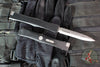 Microtech Nemesis IV- Double Edge- Marfione Select- Black Handle- Stonewash Full Serrated Blade 1152-12 MS1