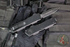 Microtech Scarab II- Gen III- Executive- Double Edge- Tactical- Black Handle- Black Plain Edge Blade 1175-1 T