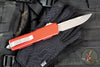 Microtech Scarab II- Gen III- Executive- Single Edge- Red Handle- Apocalyptic Blade 1176-10 APRD