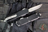 Microtech Scarab II- Gen III- Executive- D/E-S Double Edge/Single Edge- Black Handle- Stonewash Blade 1181-10