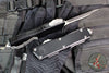 Microtech Scarab II- Gen III- Executive- D/E-S Double Edge/Single Edge- Black Handle- Stonewash Blade 1181-10
