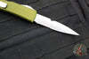 Microtech Ultratech OTF Knife- Bayonet Edge- OD Green Handle- Part Serrated Stonewash Blade 120-11 OD