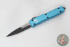 Microtech Ultratech OTF Knife- Bayonet Edge- Turquoise Handle- Black Plain Edge Blade 120-1 TQ