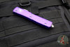 Microtech Ultratech OTF Knife- Single Edge- Purple Handle- Apocalyptic Blade 121-10 APPU