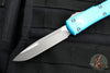 Microtech Ultratech OTF Knife- Single Edge- Turquoise Handle- Apocalyptic Blade 121-10 APTQ
