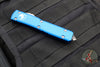 Microtech Ultratech OTF Knife- Single Edge- Blue Handle- Apocalyptic Part Serrated Blade 121-11 APBL