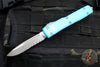 Microtech Ultratech OTF Knife- Single Edge- Turquoise Handle- Apocalyptic Part Serrated Blade 121-11 APTQ