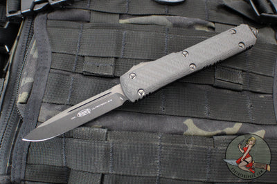 Microtech Ultratech OTF Auto Knife- Single Edge- Tactical- Carbon Fiber Top- Black DLC Finished Blade 121-1 DLCCFT 2019 v2