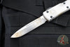 Microtech Sand Trooper Ultratech OTF Knife- Single Edge- Distressed White Handle- Distressed White Plain Edge Blade 121-1 SAD