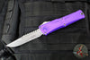 Microtech Combat Troodon Gen III OTF Knife- Interceptor Edge- Purple Handle- Stonewash Part Serrated Blade 1217-11 PUS