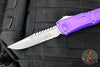 Microtech Combat Troodon Gen III OTF Knife- Interceptor Edge- Purple Handle- Stonewash Part Serrated Blade 1217-11 PUS