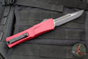 Microtech Combat Troodon Gen III OTF Knife- Interceptor Edge- Merlot Red Handle- Black Blade 1217-1 MRS