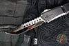 Marfione Custom Knives- Combat Troodon Gen III OTF Knife- Hellhound Edge- Black Handle- Mirror Polished Blade- Flamed Accent 1219-HHMPBKAFL-MCK