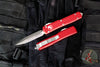 Microtech Ultratech OTF Knife- Double Edge- Red Handle- Stonewash Blade 122-10 RD