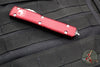 Microtech Ultratech OTF Knife- Double Edge- Merlot Red with Stonewash Part Serrated Blade 122-11 MR