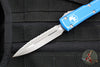 Microtech Ultratech OTF Knife- Double Edge- Distressed Blue- Apocalyptic Full Serrated Blade 122-12 DBL